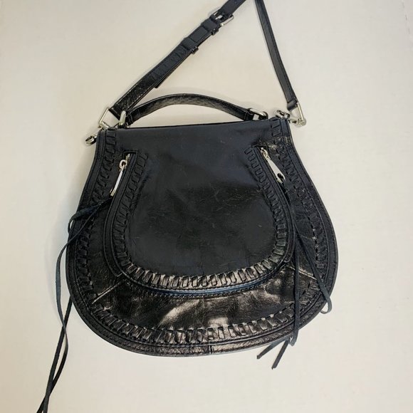 Rebecca Minkoff Vanity Saddle Bag Crossbody Black - Picture 2 of 6